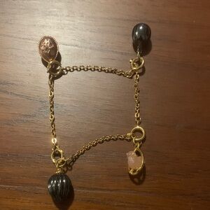 Joan Rivers  Vintage Gold and Black Charm Bracelet